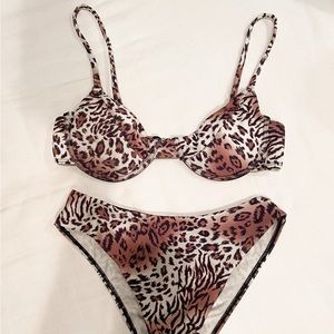 Cheetah print underwire Bikini set